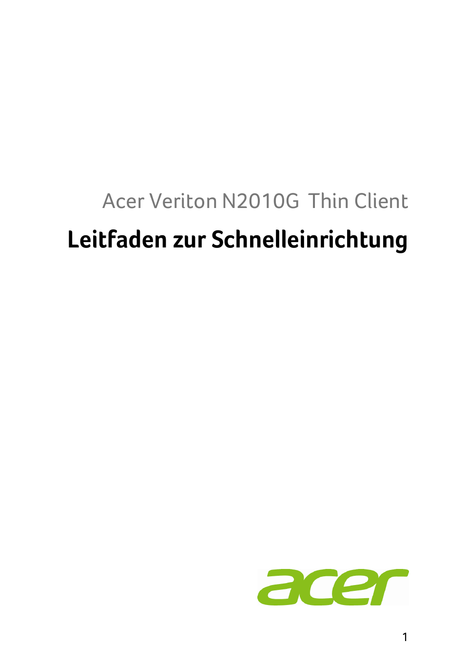 Leitfaden zur schnelleinrichtung | Acer Veriton N2010G User Manual | Page 19 / 156