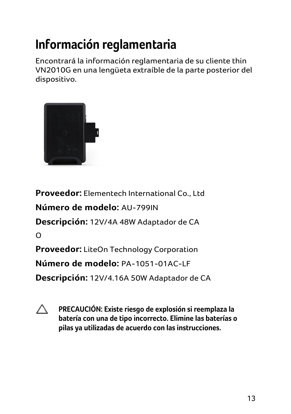 Información reglamentaria | Acer Veriton N2010G User Manual | Page 47 / 156