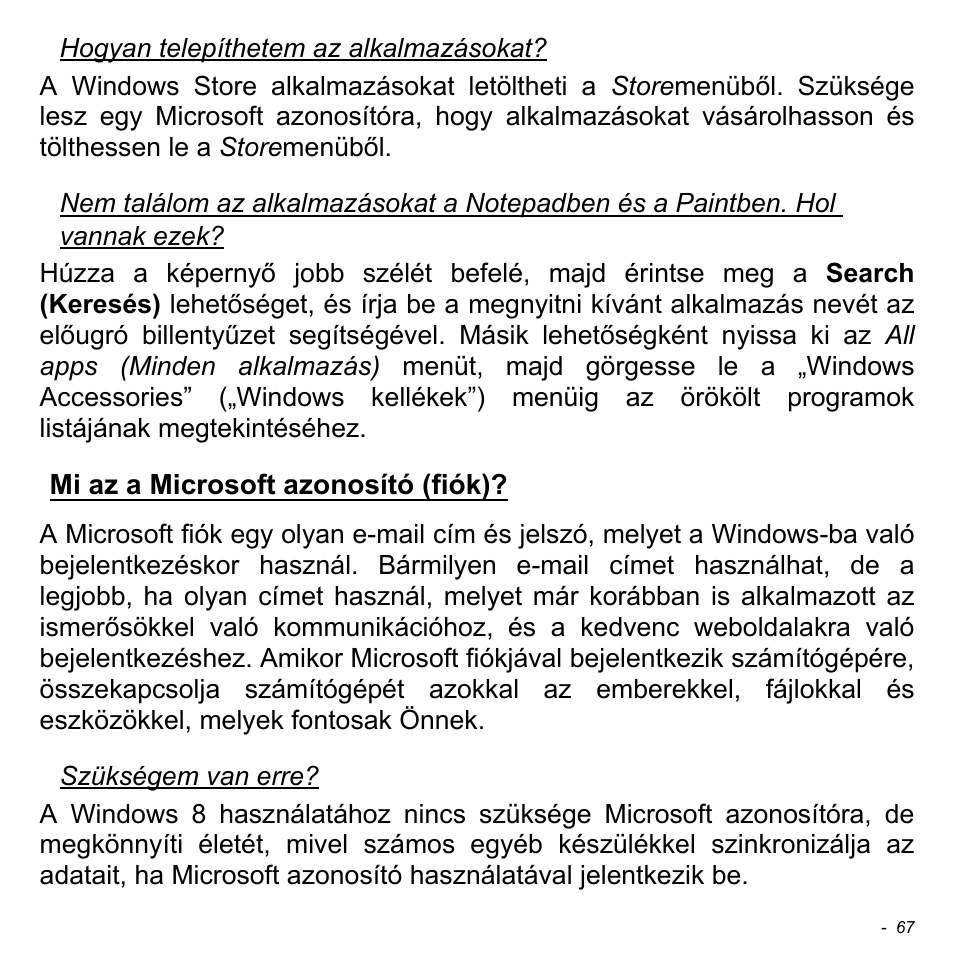 Mi az a microsoft azonosító (fiók) | Acer W700 User Manual | Page 1073 / 2286