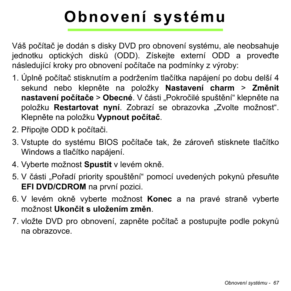 Obnovení systému | Acer W700 User Manual | Page 1151 / 2286