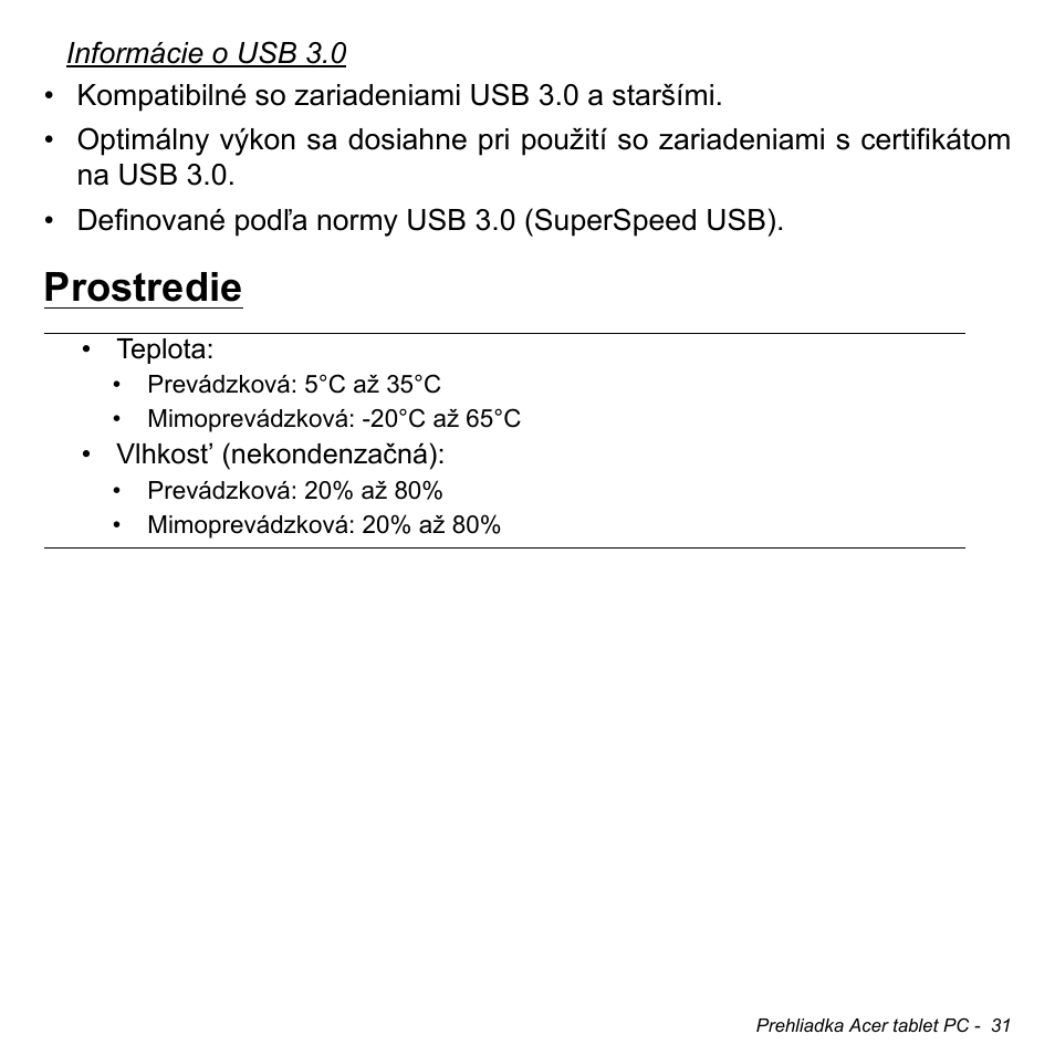 Prostredie | Acer W700 User Manual | Page 1189 / 2286