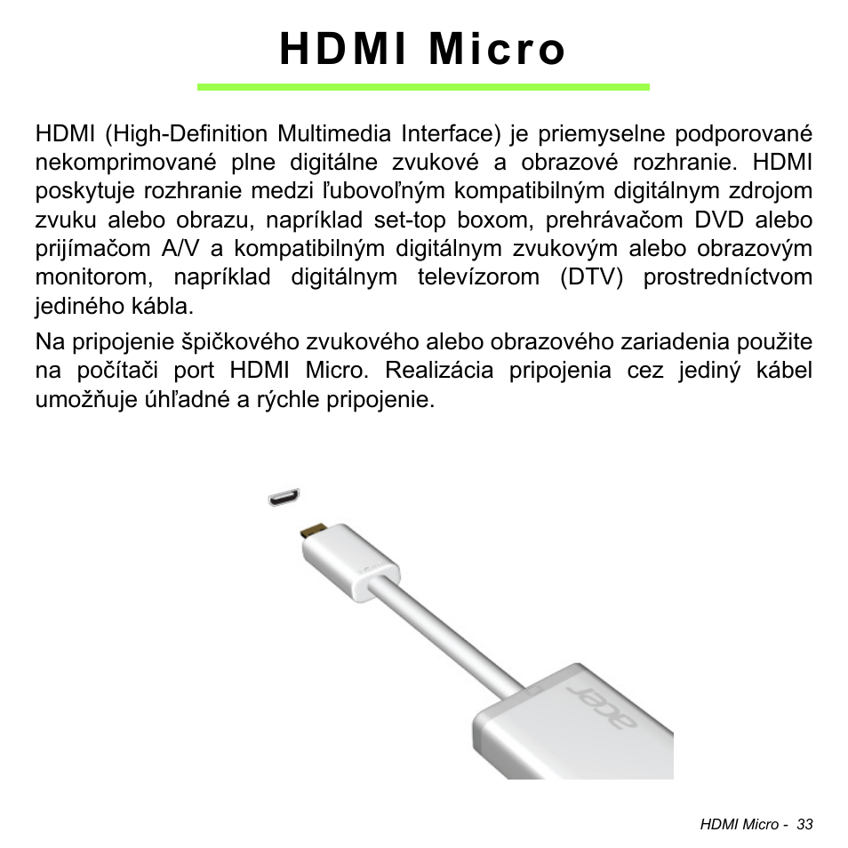 Hdmi micro | Acer W700 User Manual | Page 1191 / 2286