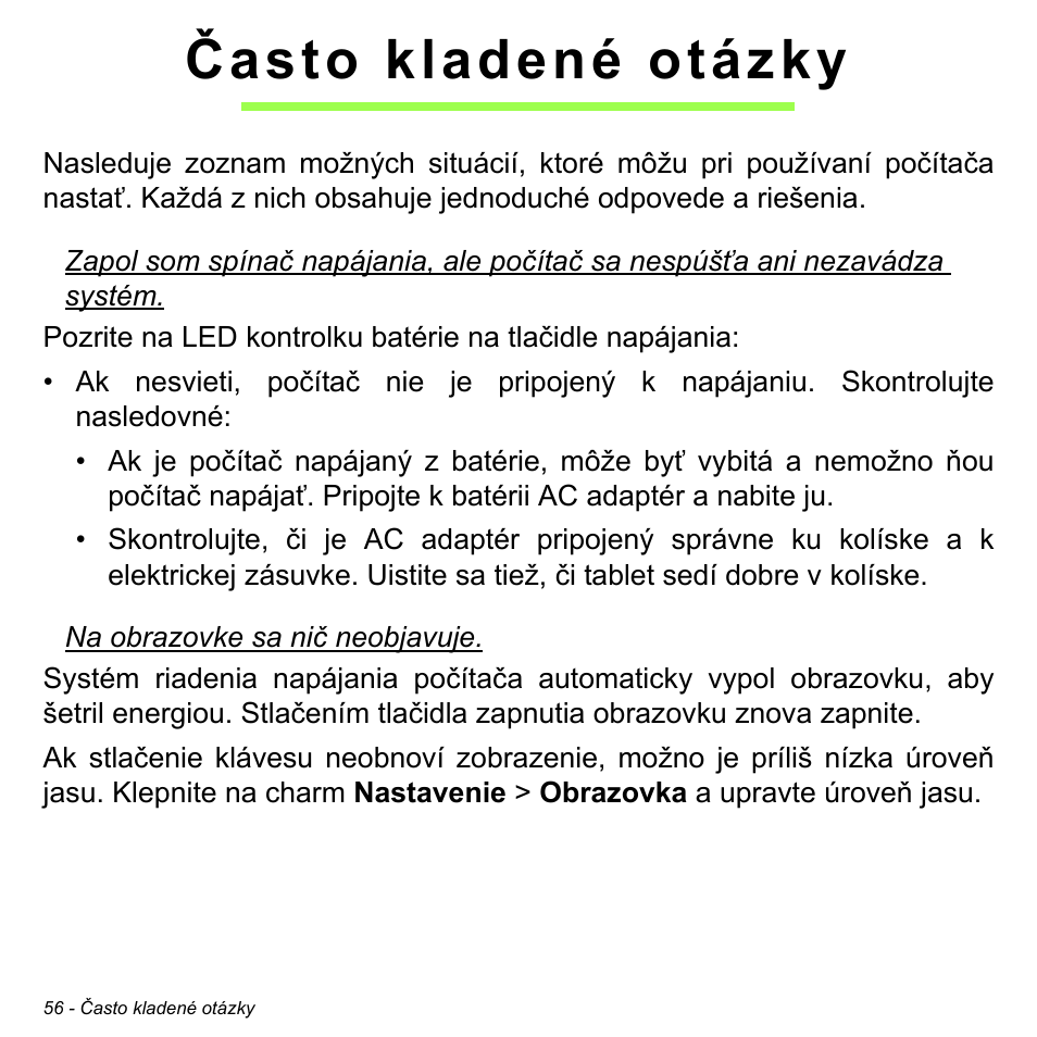 Často kladené otázky | Acer W700 User Manual | Page 1214 / 2286