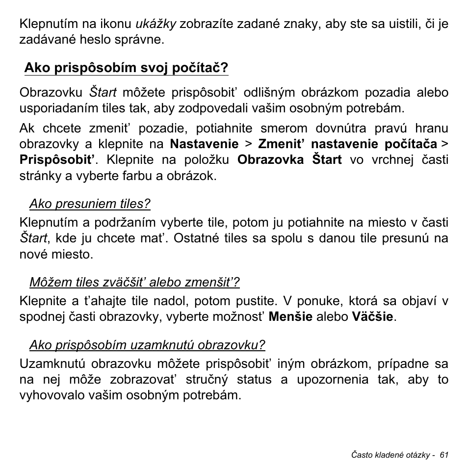 Ako prispôsobím svoj počítač | Acer W700 User Manual | Page 1219 / 2286