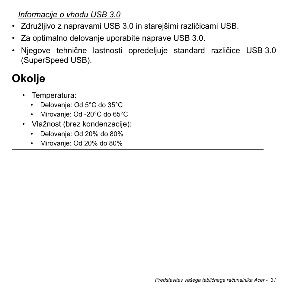 Okolje | Acer W700 User Manual | Page 1265 / 2286