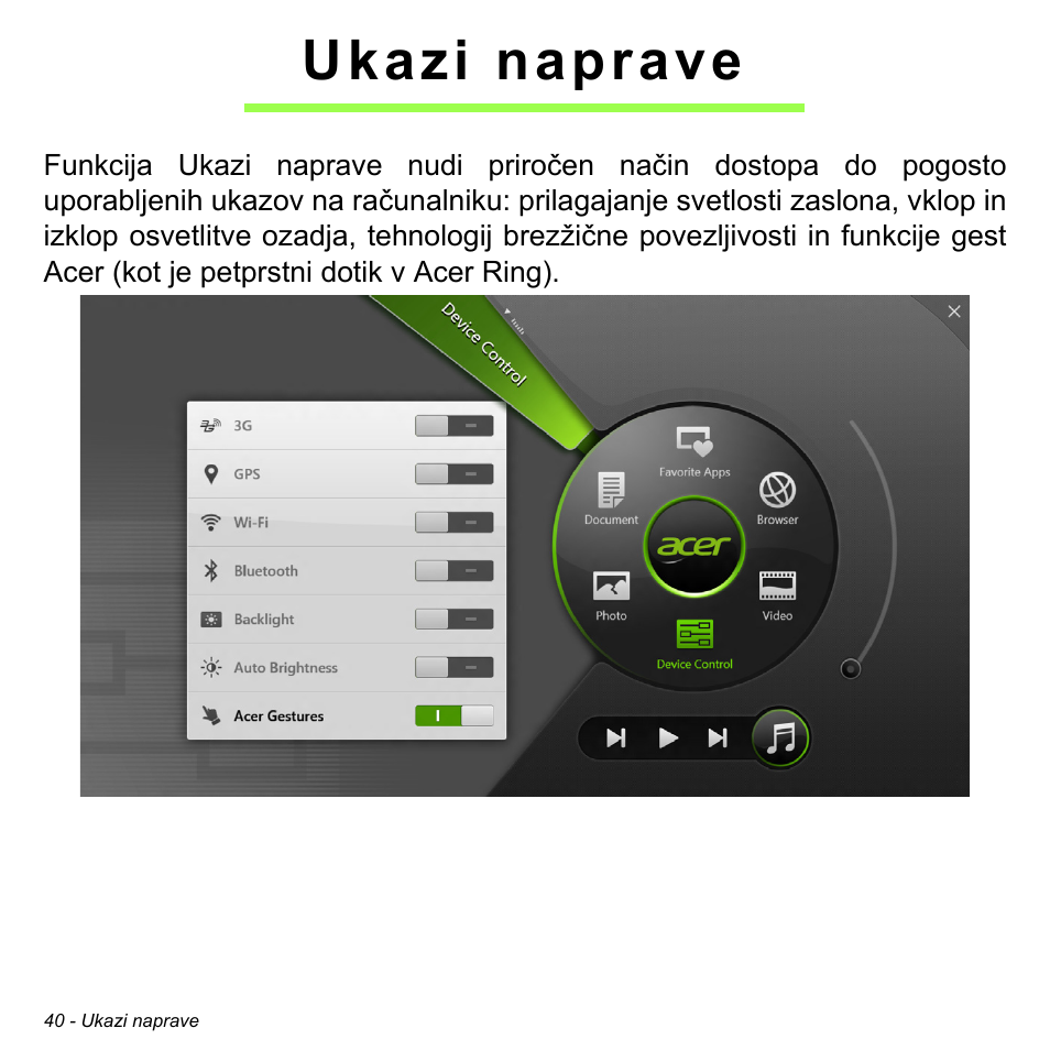 Ukazi naprave | Acer W700 User Manual | Page 1274 / 2286