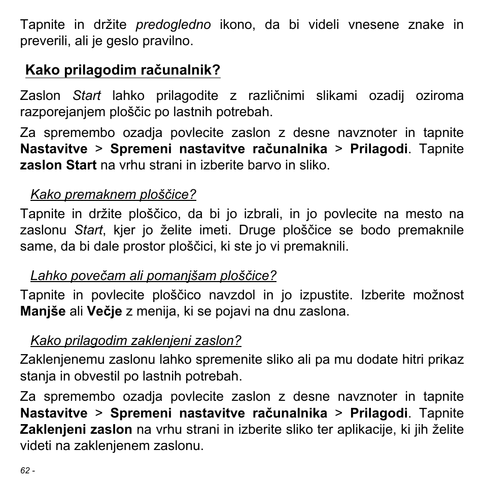 Kako prilagodim računalnik | Acer W700 User Manual | Page 1296 / 2286