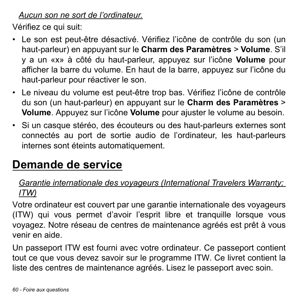 Demande de service | Acer W700 User Manual | Page 136 / 2286