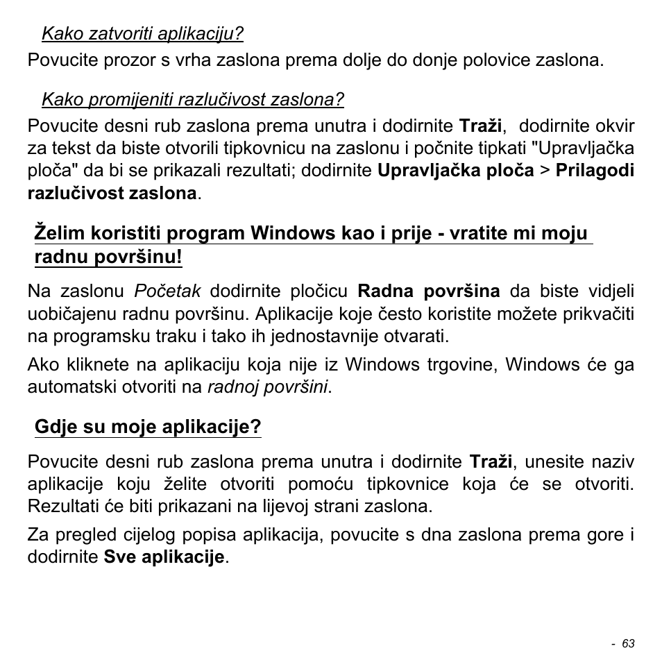 Gdje su moje aplikacije | Acer W700 User Manual | Page 1373 / 2286