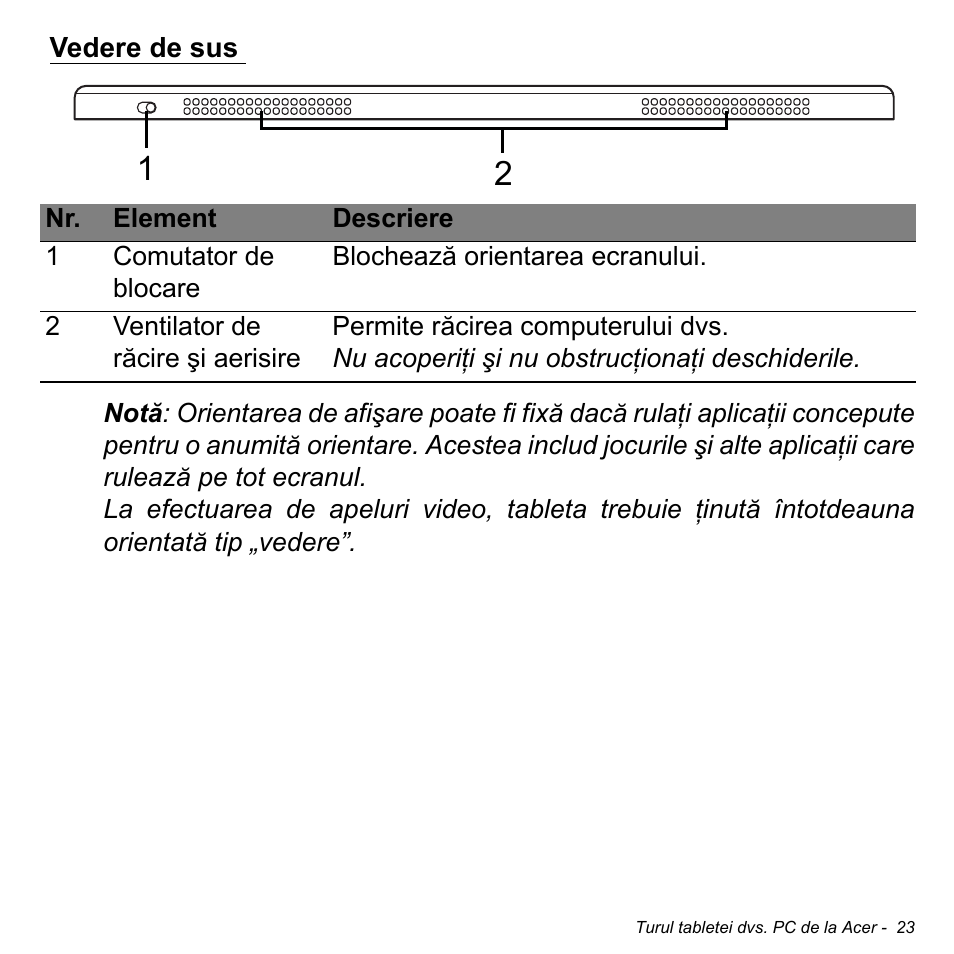 Vedere de sus | Acer W700 User Manual | Page 1409 / 2286