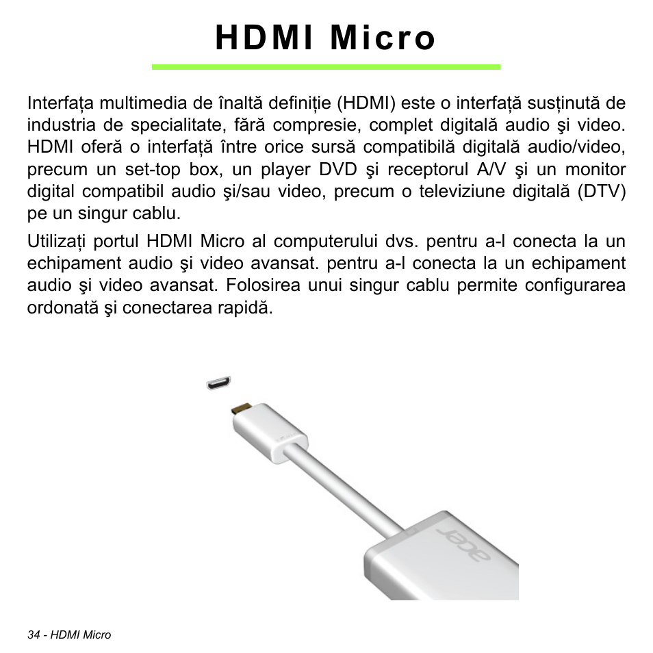 Hdmi micro | Acer W700 User Manual | Page 1420 / 2286