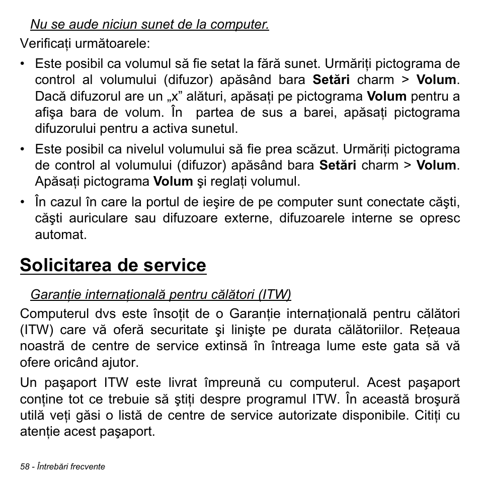 Solicitarea de service | Acer W700 User Manual | Page 1444 / 2286