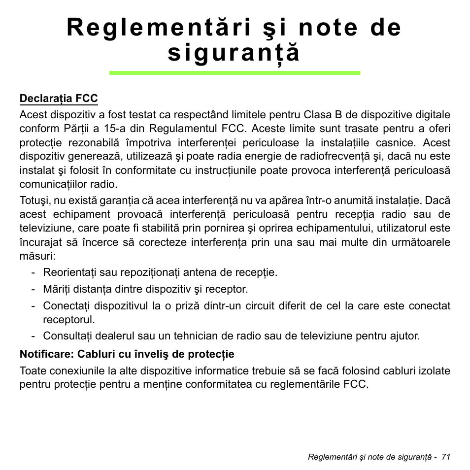 Reglementări şi note de siguranţă | Acer W700 User Manual | Page 1457 / 2286