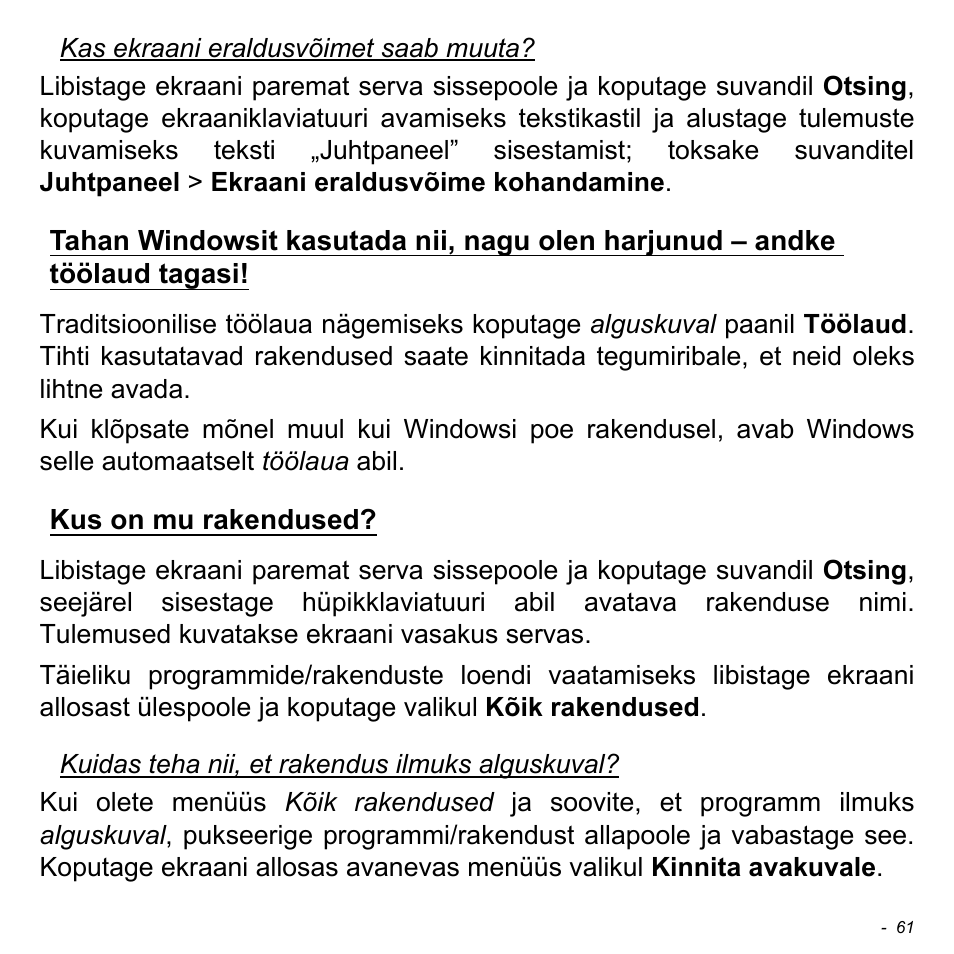 Kus on mu rakendused | Acer W700 User Manual | Page 1601 / 2286