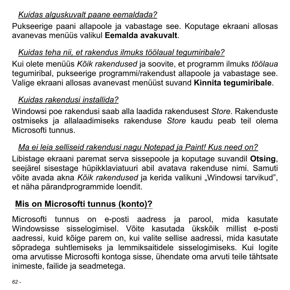 Mis on microsofti tunnus (konto) | Acer W700 User Manual | Page 1602 / 2286