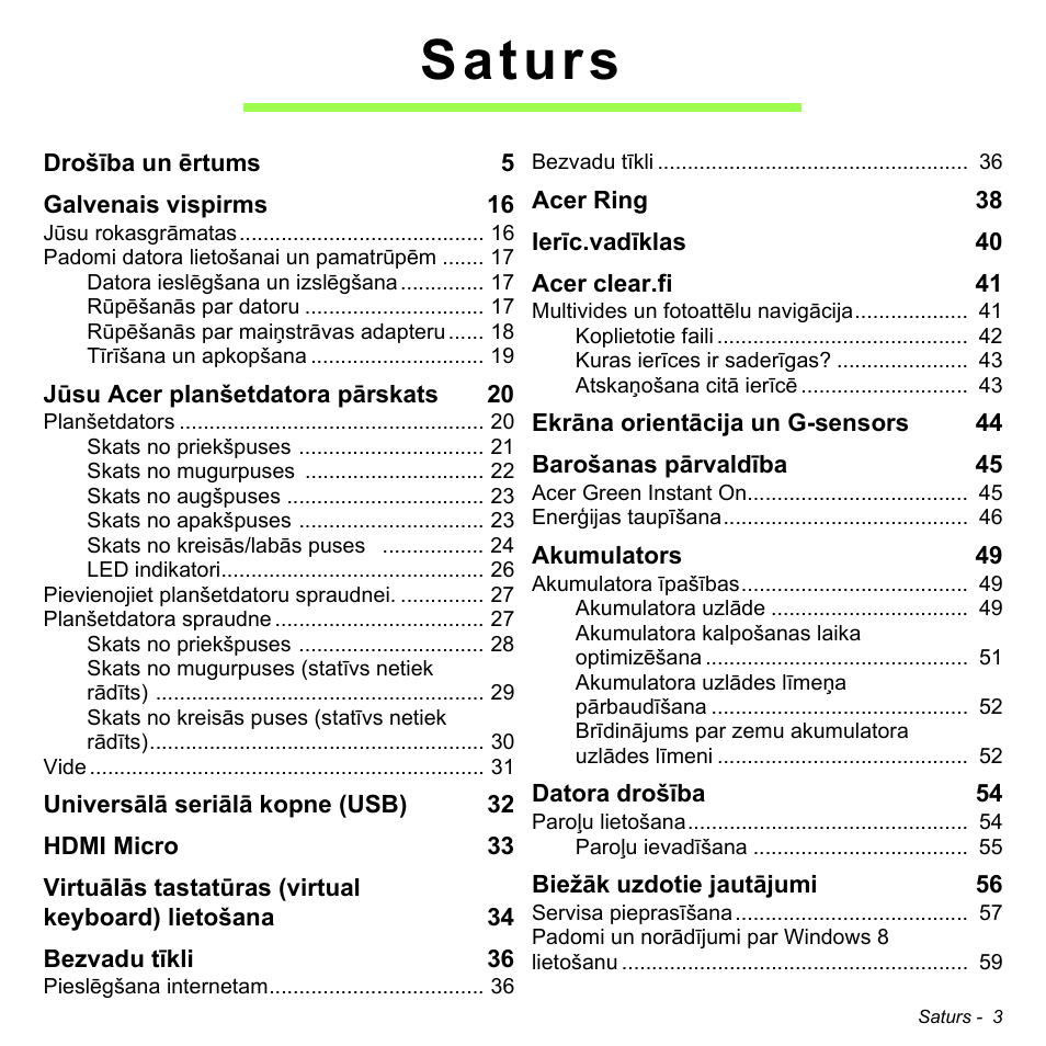 Saturs | Acer W700 User Manual | Page 1617 / 2286