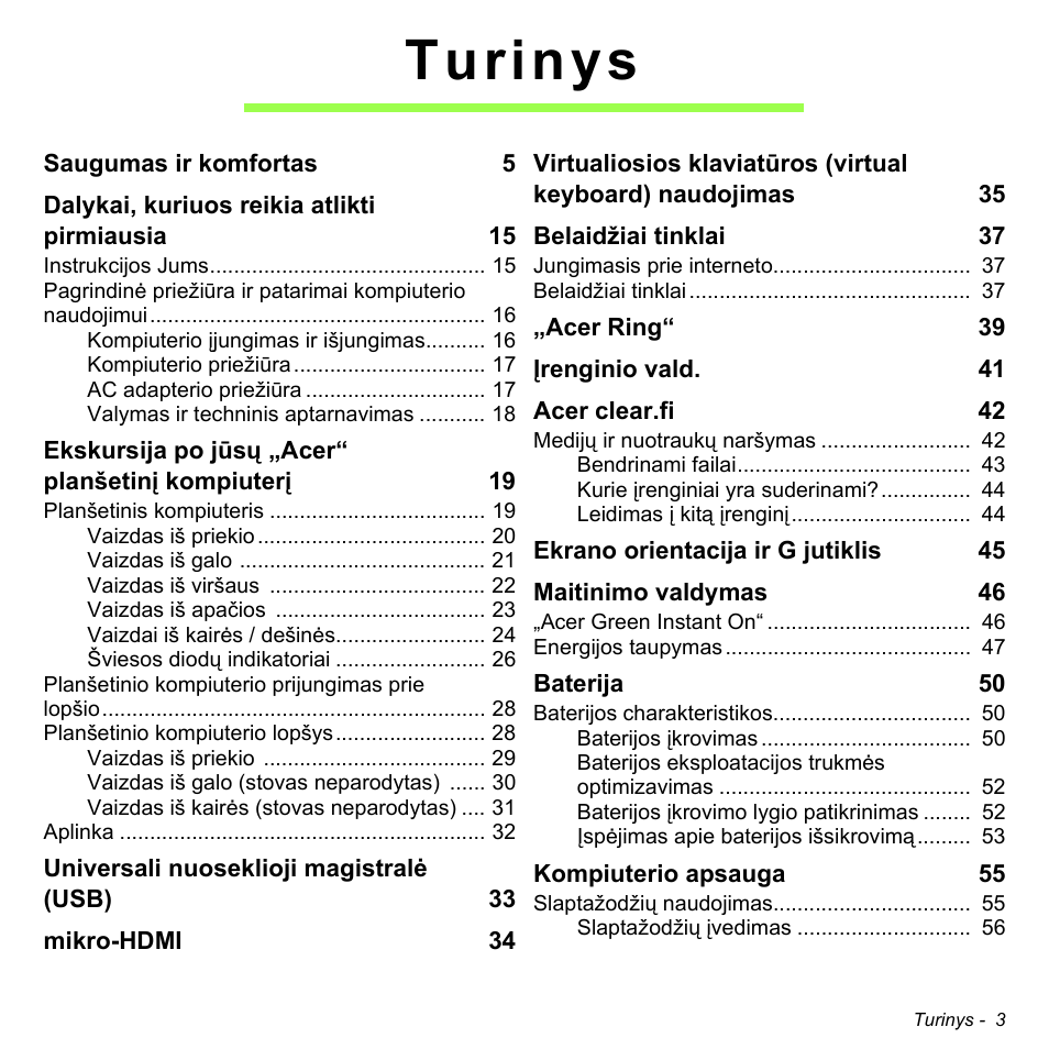 Turinys | Acer W700 User Manual | Page 1693 / 2286