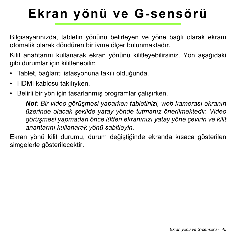 Ekran yönü ve g-sensörü | Acer W700 User Manual | Page 1897 / 2286