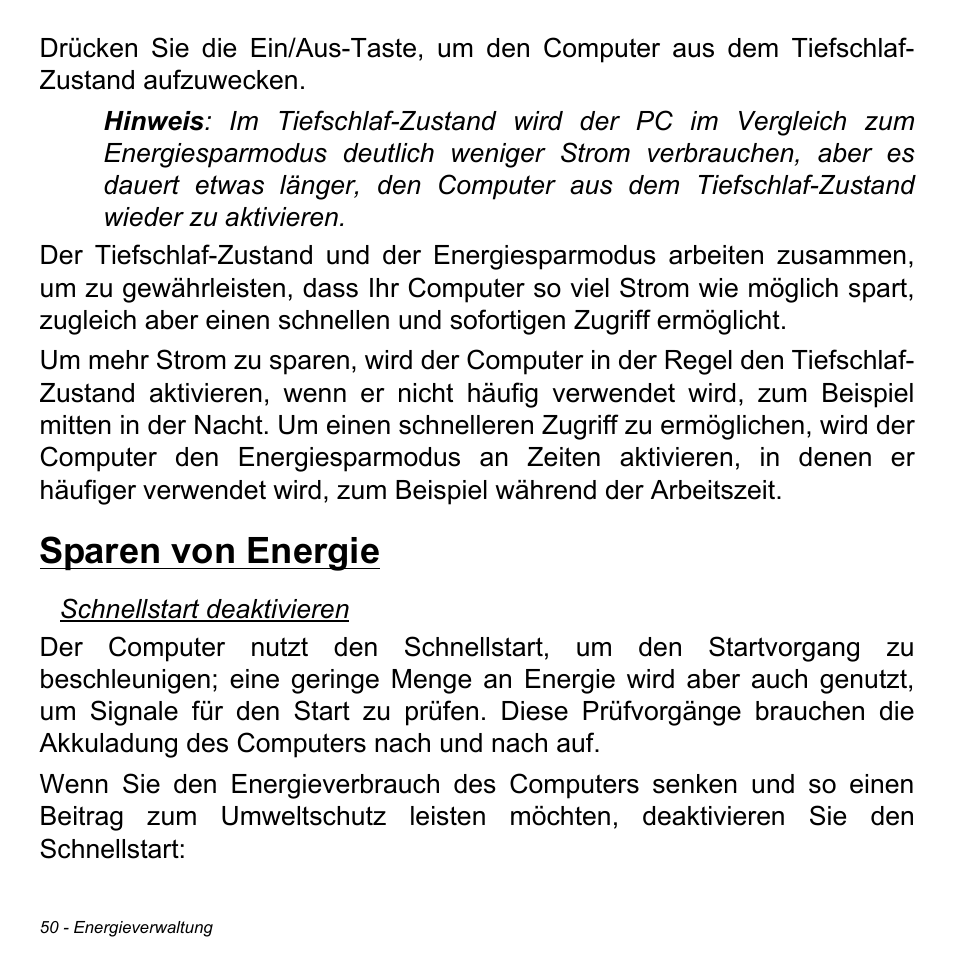 Sparen von energie | Acer W700 User Manual | Page 204 / 2286