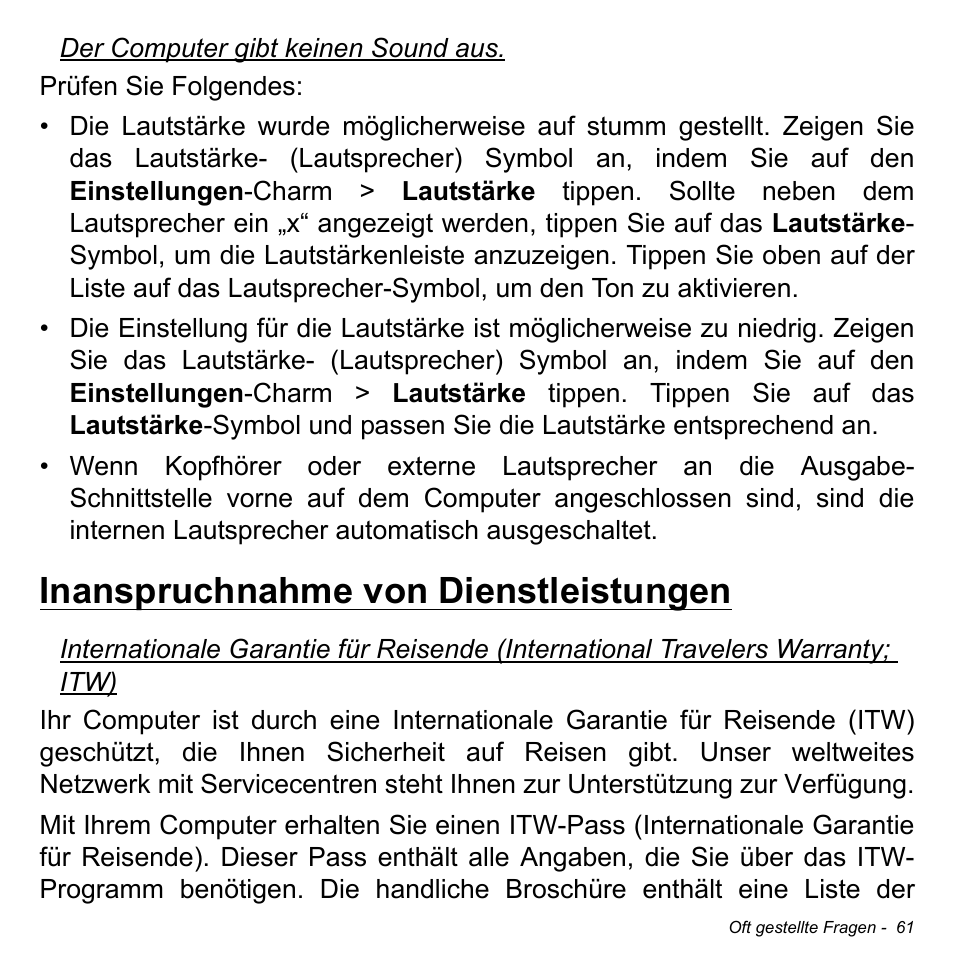 Inanspruchnahme von dienstleistungen | Acer W700 User Manual | Page 215 / 2286