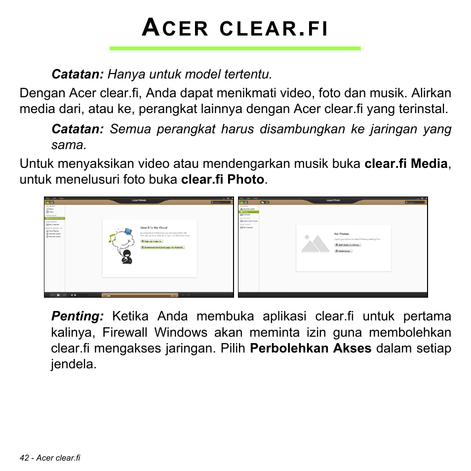 Acer clear.fi, Clear | Acer W700 User Manual | Page 2176 / 2286