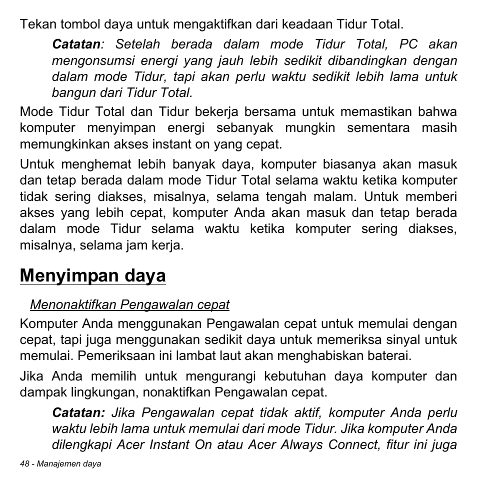 Menyimpan daya | Acer W700 User Manual | Page 2182 / 2286