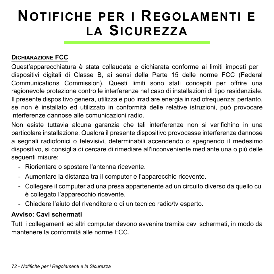 Notifiche per i regolamenti e la sicurezza, Otifiche, Egolamenti | Icurezza | Acer W700 User Manual | Page 308 / 2286