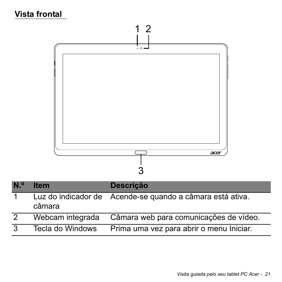 Vista frontal | Acer W700 User Manual | Page 413 / 2286