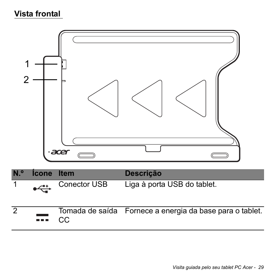 Vista frontal | Acer W700 User Manual | Page 421 / 2286