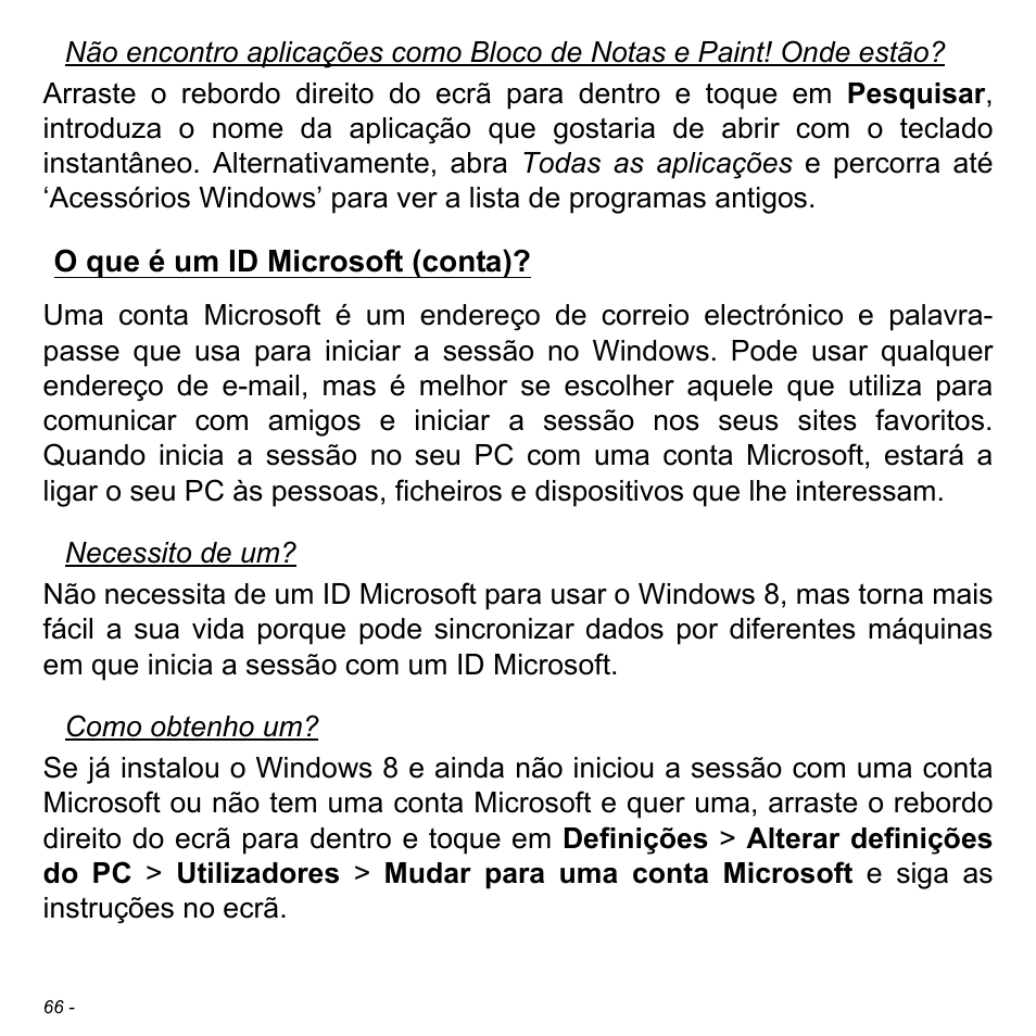 O que é um id microsoft (conta) | Acer W700 User Manual | Page 458 / 2286