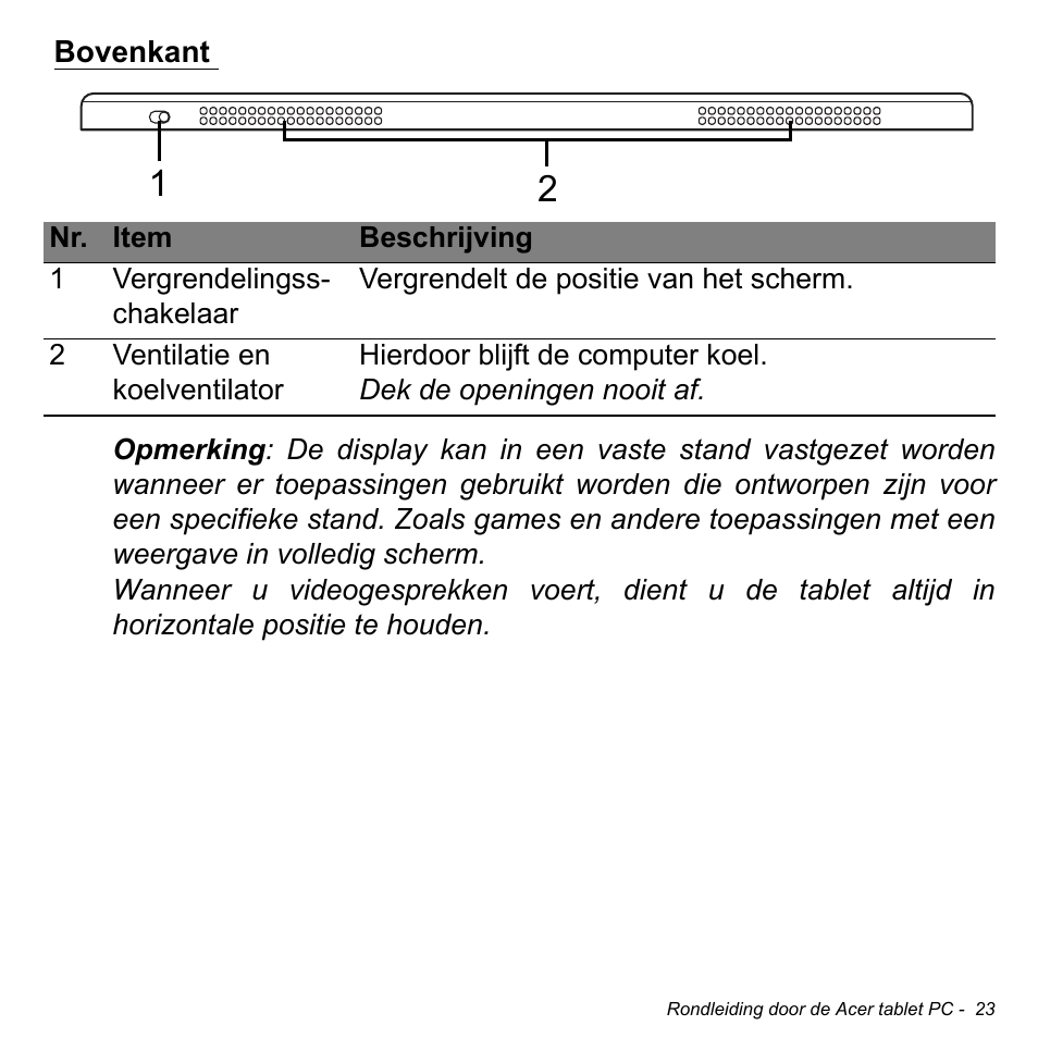 Bovenkant | Acer W700 User Manual | Page 493 / 2286