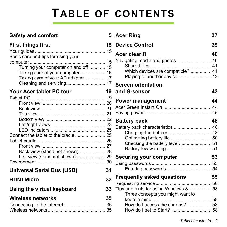 Acer W700 User Manual | Page 5 / 2286