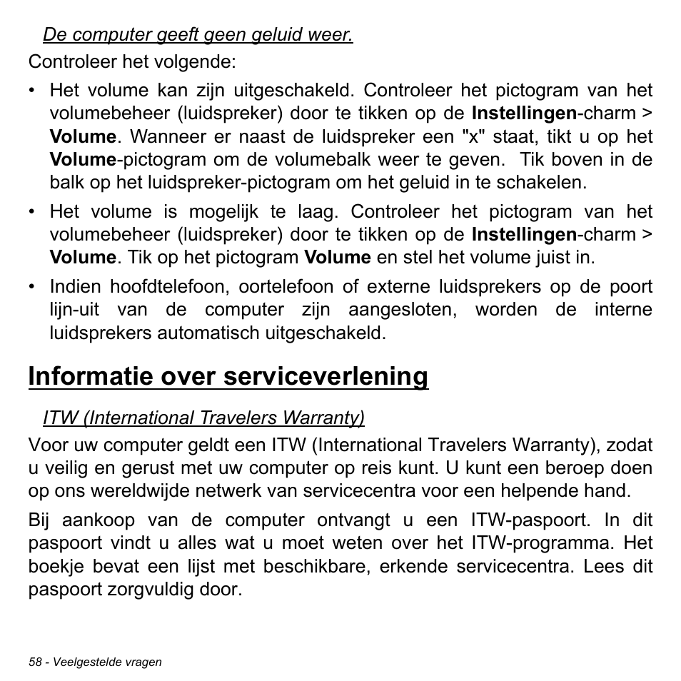 Informatie over serviceverlening | Acer W700 User Manual | Page 528 / 2286