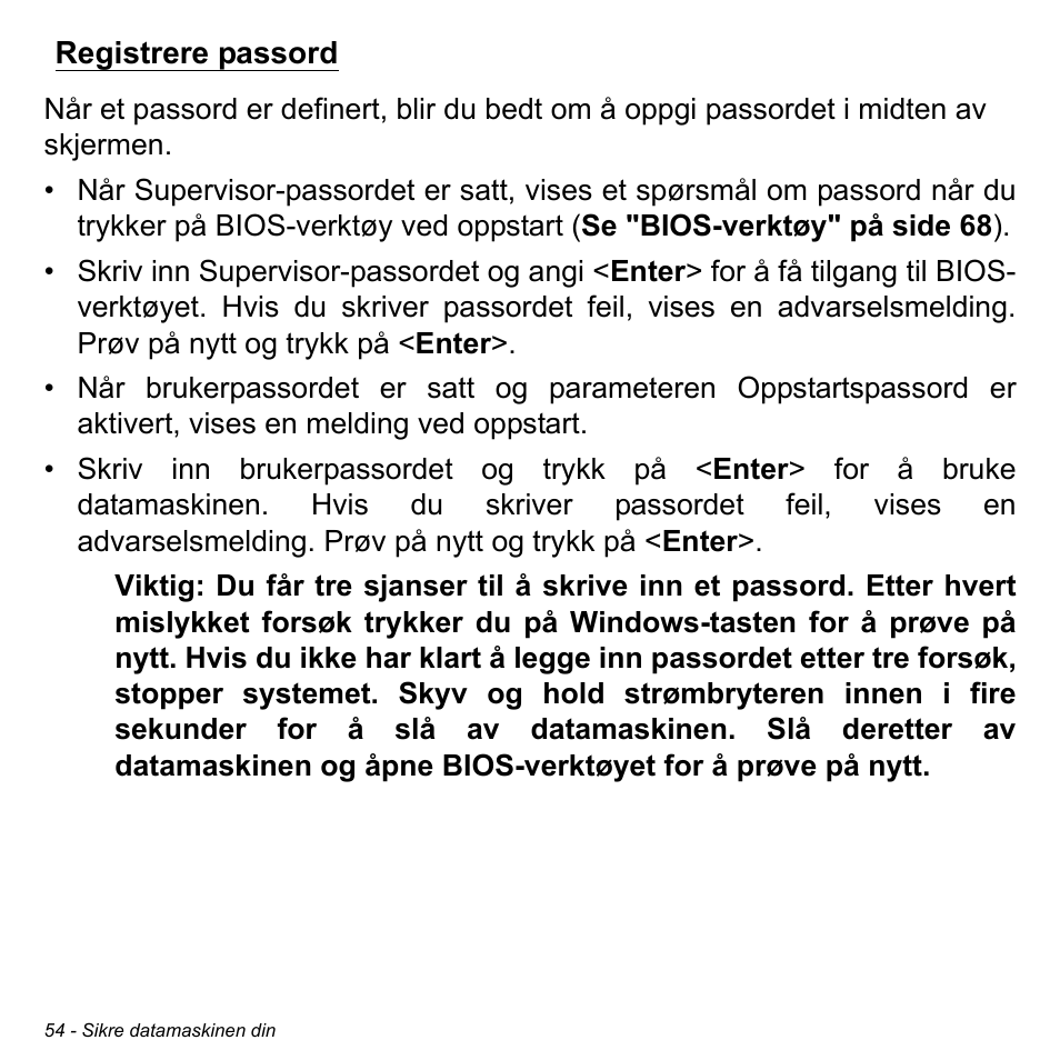 Registrere passord | Acer W700 User Manual | Page 600 / 2286