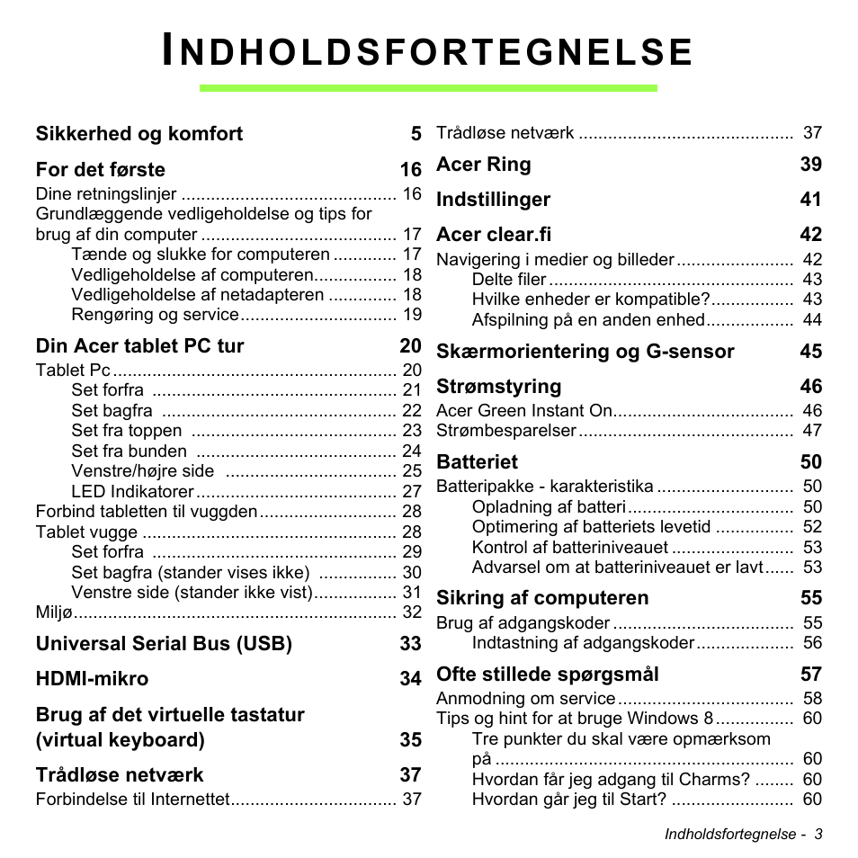 Ndholdsfortegnelse | Acer W700 User Manual | Page 623 / 2286