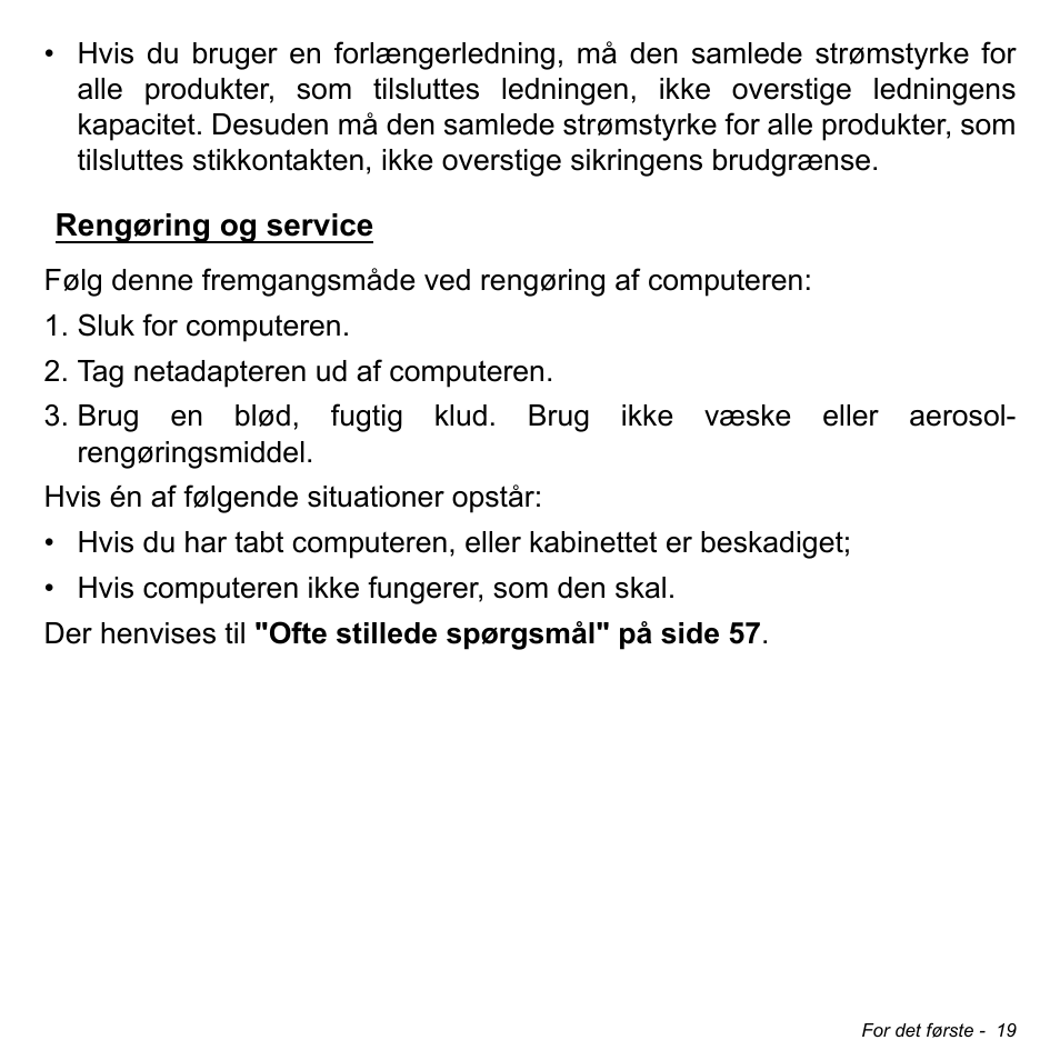 Rengøring og service | Acer W700 User Manual | Page 639 / 2286