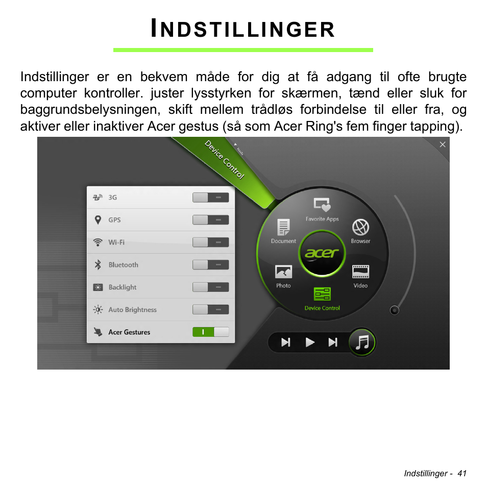 Indstillinger, Ndstillinger | Acer W700 User Manual | Page 661 / 2286