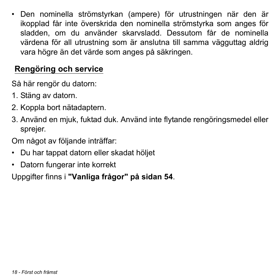 Rengöring och service | Acer W700 User Manual | Page 714 / 2286