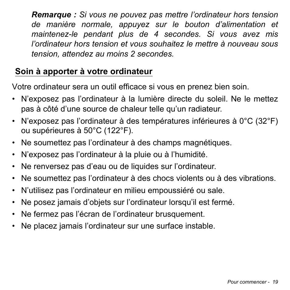 Soin à apporter à votre ordinateur | Acer W700 User Manual | Page 95 / 2286