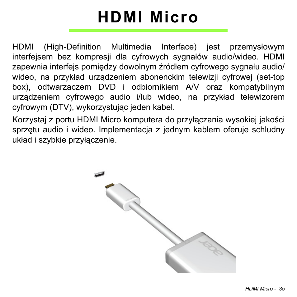 Hdmi micro | Acer W700 User Manual | Page 963 / 2286