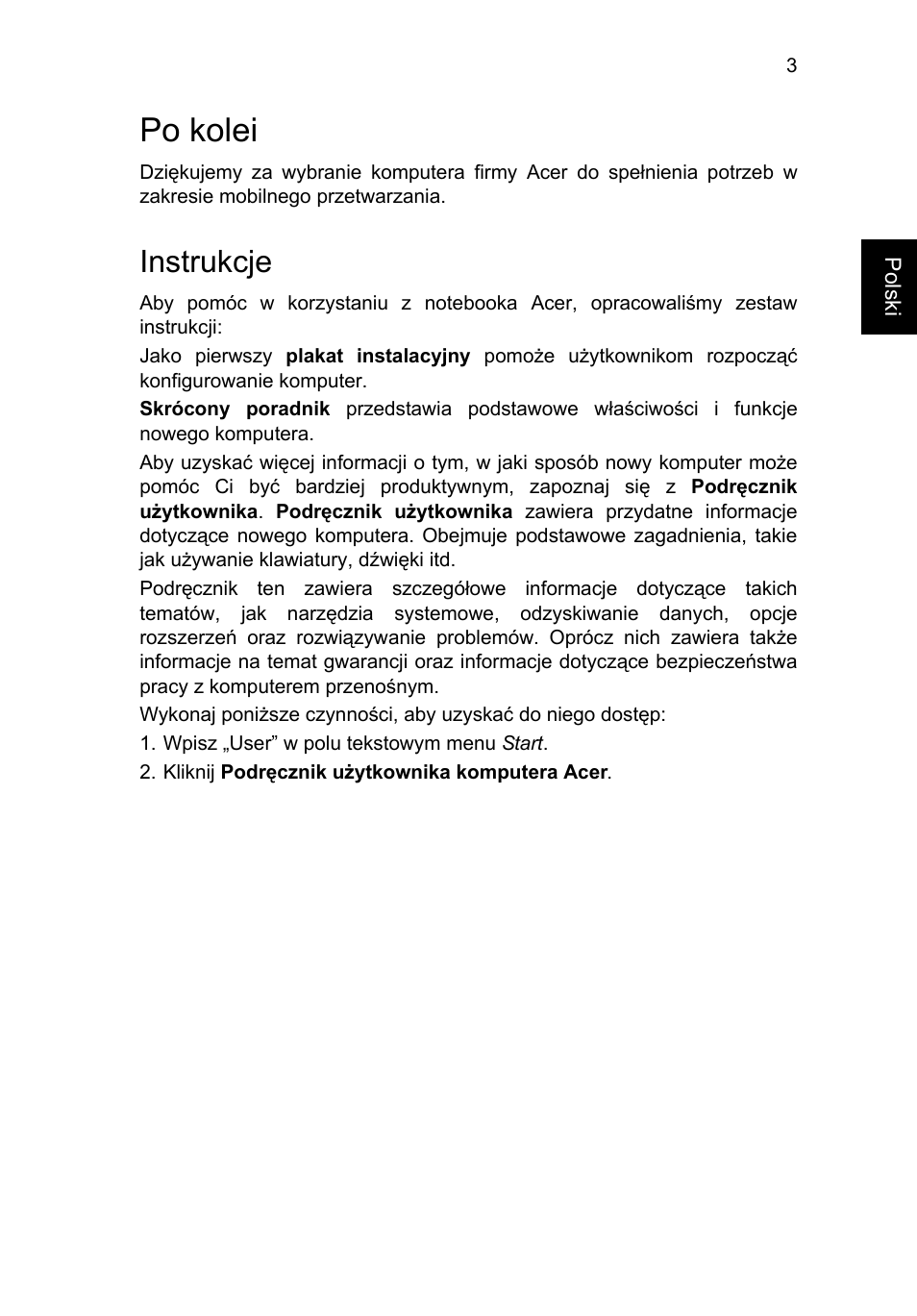Po kolei, Instrukcje | Acer Aspire E1-451G User Manual | Page 129 / 306