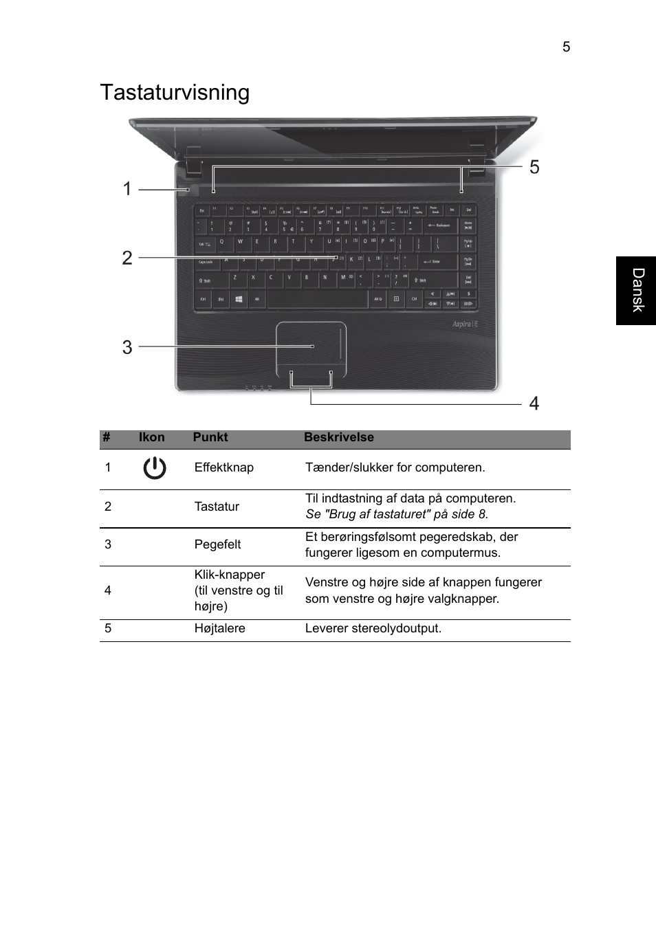 Tastaturvisning | Acer Aspire E1-451G User Manual | Page 91 / 306