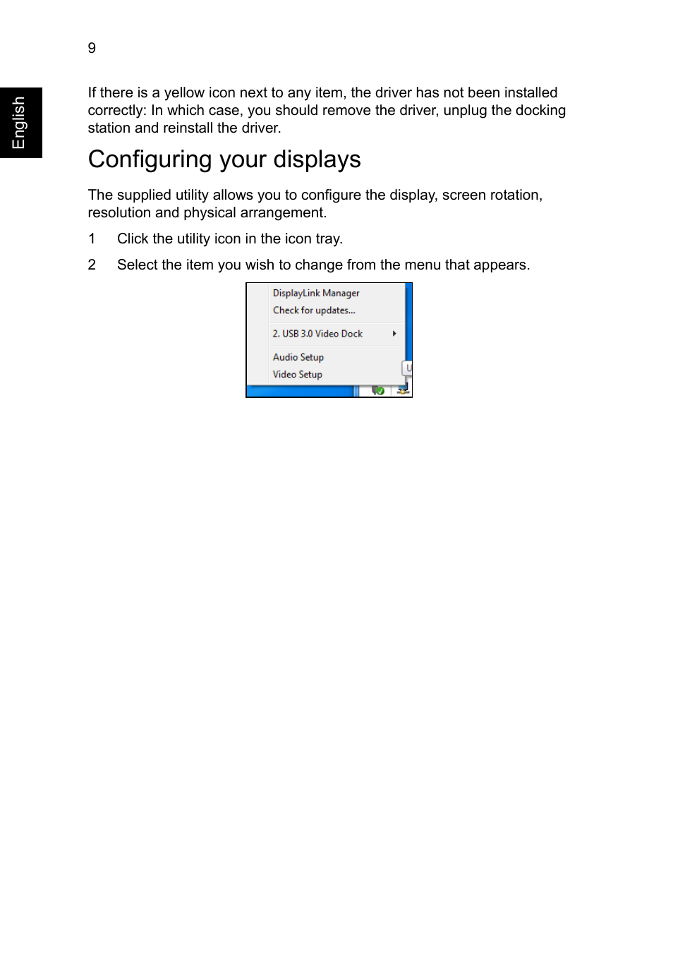 Configuring your displays | Acer Universal USB 3.0 Docking Station User Manual | Page 12 / 20