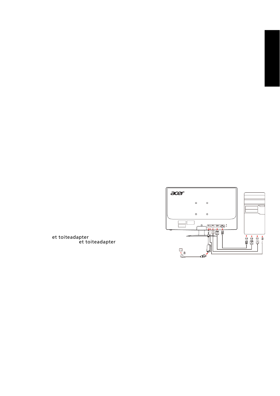 Ohutusabinõud, Eest i keel, Pole voolu - monitori vooluindikaator on väljas | Kasutamisteave | Acer GN246HL User Manual | Page 12 / 40