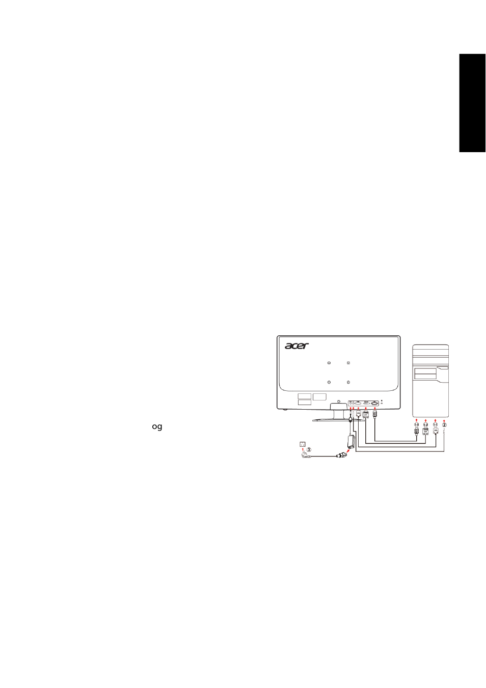 Sikkerhedsinstruktioner, Dan sk, Brugervejledning | Acer GN246HL User Manual | Page 8 / 40