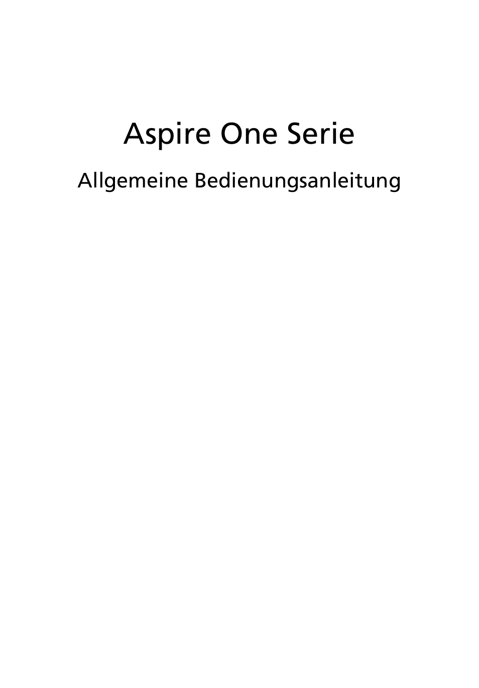 Deutsch, Aspire one serie | Acer AOD255E User Manual | Page 105 / 1454