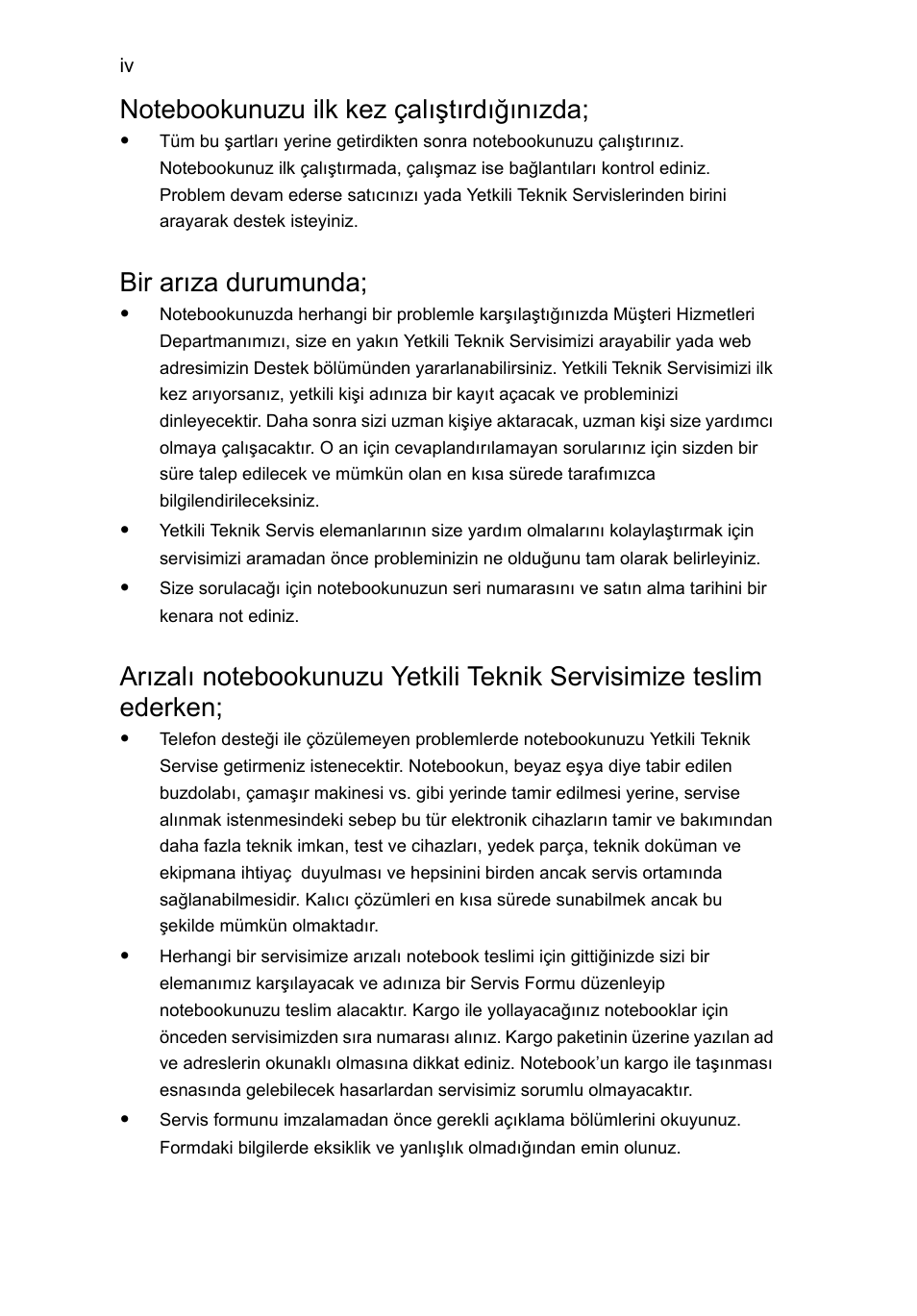 Bir arıza durumunda | Acer AOD255E User Manual | Page 1110 / 1454