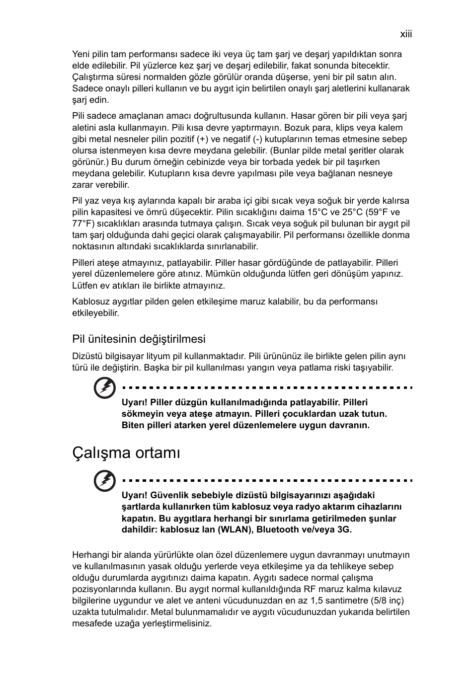 Çalışma ortamı | Acer AOD255E User Manual | Page 1119 / 1454