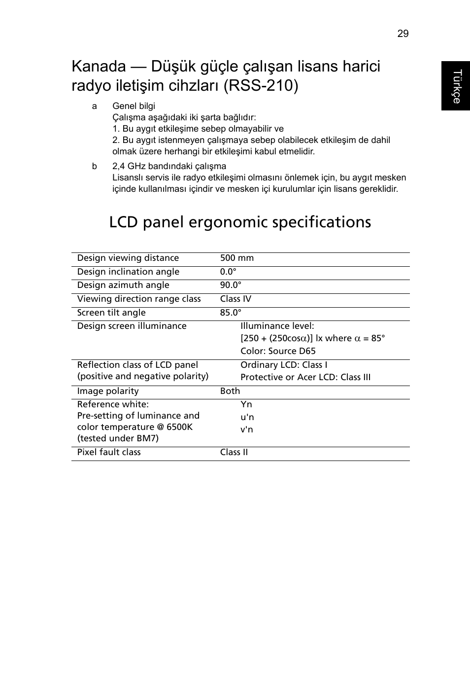 Lcd panel ergonomic specifications | Acer AOD255E User Manual | Page 1161 / 1454