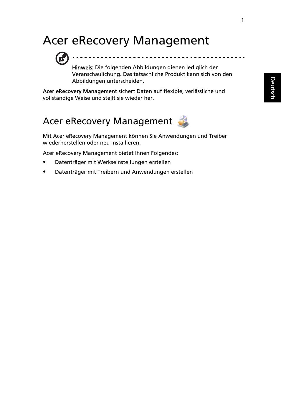 Acer erecovery management | Acer AOD255E User Manual | Page 123 / 1454